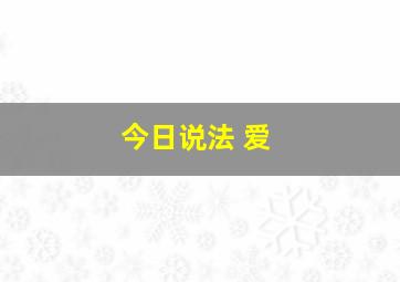 今日说法 爱